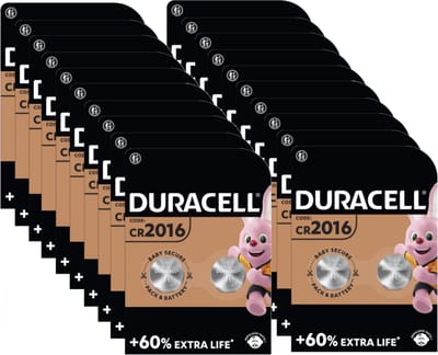 Duracell Knoopcelbatterijen 2016 - 10 x 2 stuks - Voordeelverpakking