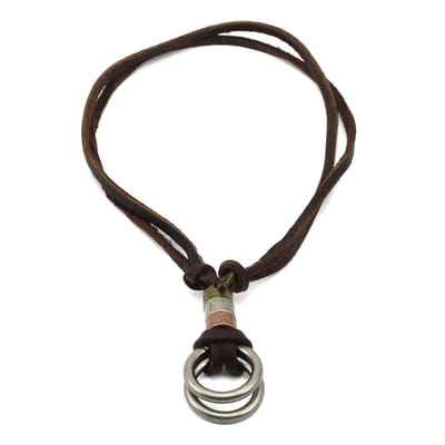 Sorprese Ketting Heren - Vintage - Retro - Leer - Verstelbaar - Leren Heren Ketting - cadeau - Model X