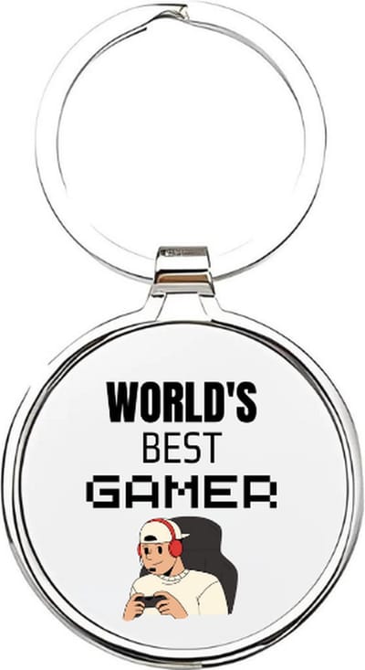 Akyol - worlds best gamer Sleutelhanger - Gamen - gamers - de beste gamer sleutelhanger - gamen - gamer - computerspel - games - leuk cadeau voor iemand die van gamen houdt - 4 x 7,5 CM