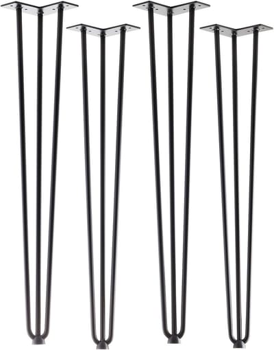 Hoogwaardige Haarspeldpoten Zwart 710 mm voor Eettafels en Bartafels - Set van 3