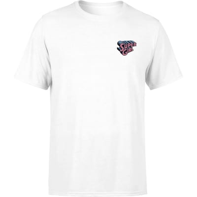 DC Super Girl Embroidered Unisex T-Shirt - White - S