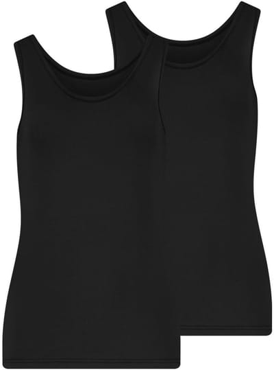 RJ Bodywear RJ dames Pure Color dames hemd (2-pack) - donkerblauw