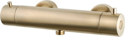 Wiesbaden Caral Cool Touch Thermostatische Douchemengkraan 15 cm. - Goud Look - Geborsteld Messing