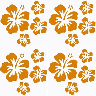 Solidchoice - Dailygoody - Hawaiiaanse Hibiscus Bloem Auto Sticker - Reflecterende Zelfklevende Auto Accessoires - Gouden Laser - Zonbescherming - Automotive Exteri..