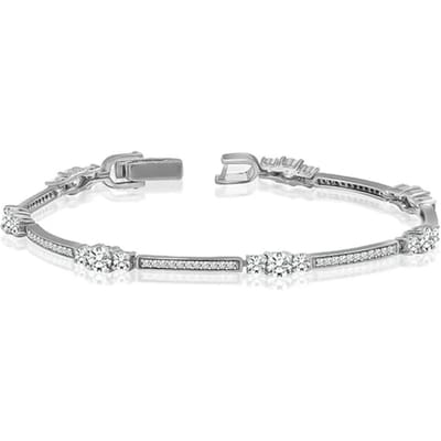 Damesarmband met Sprankelende Cubic Zirconia, 925 Sterling Zilver BIPU022
