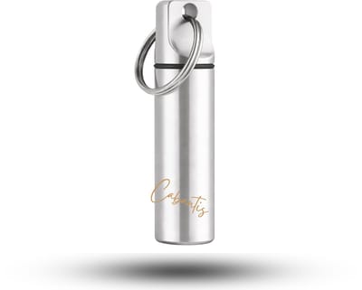 Cabantis® Flathead Mini Pillendoos Sleutelhanger – Aluminium Medicijnhouder – Reispillendoosje – Makkelijk Schoon te Maken – Draagbaar & Lucht- en Waterdicht – Zilver