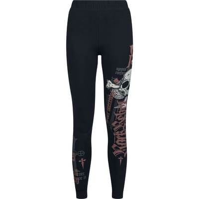 Rock Rebel by EMP - Rock Legging - Leggings with Skull Print - S tot XXL - voor Vrouwen - zwart