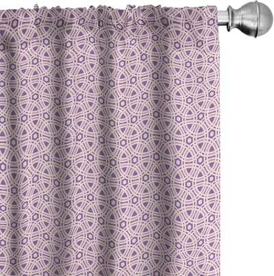 ABAKUHAUS Geometrische Voorhangen – 2x75x245 cm – violet lichtroze