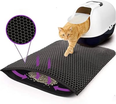 Kattenbakmat - 30x30cm - Zwart - Grit Opvanger - Katten Mat - Kattenbak Accessoires - Gritmat - Kattengrit Mat - Katten Verzorging - Kattenbak Uitloopmat - IXEN