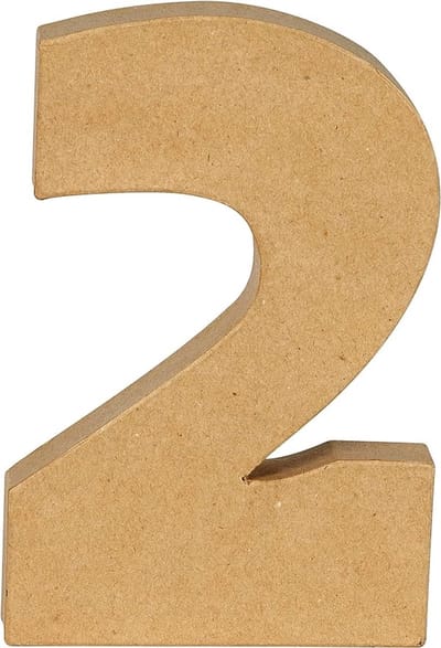 Decopatch Cijfer - 20 cm - Papier marche - Cijfer 2