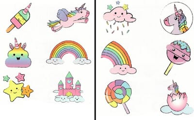 10 VELLEN UNICORN TATTOO - TIJDELIJKE TATTOO UNICORN VOOR KINDEREN - 10x 6stuks TATTOO EENHOORN - LG IMPORTS