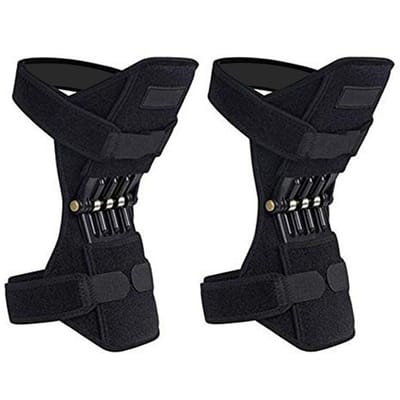 Knie Booster Gewrichtsondersteuning Kniebeschermers Patella Knieband Tibiale Booster Krachtige Rebound Veer 2pcs zwart