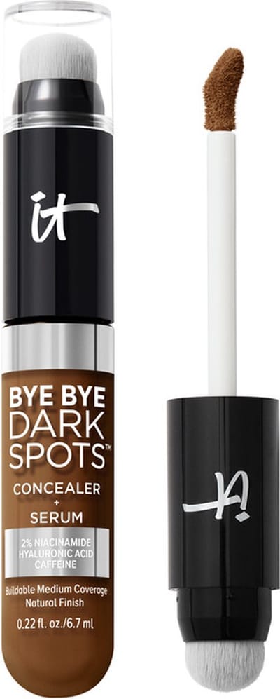 IT Cosmetics Bye Bye Dark Spots Concealer - Dekkende concealer - Super Bright Serum met 2% niacinamide, hyaluronzuur en cafeïne - Tegen Pigmentvlekken - Deep Warm 60