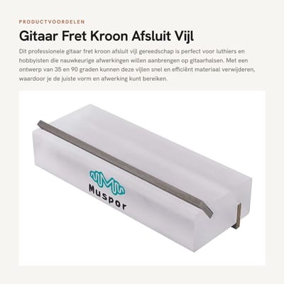 Dailygoods- Fretvijl 35/90-Graad - Luthier Gereedschap - Fijne Vijl - Hoog Koolstofstaal - Duurzaam - Maat 150x60x30 mm - Gitaarvijl