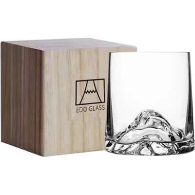 Creatief Ontwerp 3D Bergtop Serie Whiskeyglas Kristallen Wijnglazen Likeurglas Whisky Old Fashioned Rock Houten Cadeaubox 250-300ml