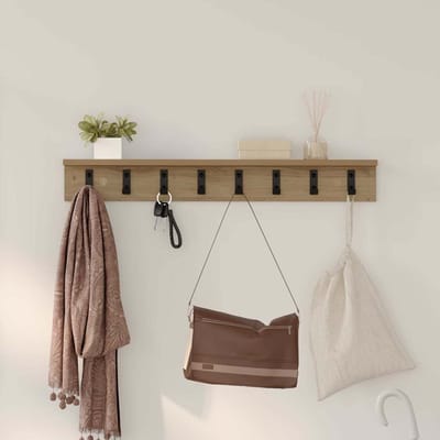 vidaXL - Wandgemonteerde - kapstok - Muurmontage - Artisan - Eiken - Bewerkt - hout