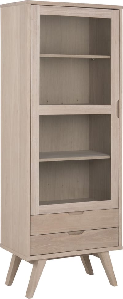 Giga Living Vitrinekast Annie - Naturel - 72x42x190cm