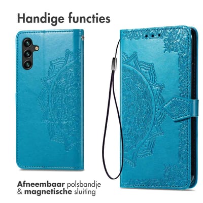 imoshion Hoesje - Geschikt voor Samsung Galaxy A25 (5G) - Mandala Bookcase - Turquoise