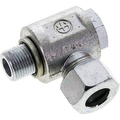 15L & M18x1.5 Verzinkt Stalen Swivel Joint Snijringkoppeling Buitendraad 315bar NBR O-ring Draaibaar ISO 8434-1