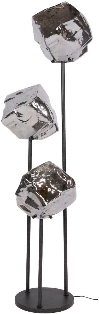 Fraaai - Rots vloerlamp getrapt 3-lichts - chroom glas