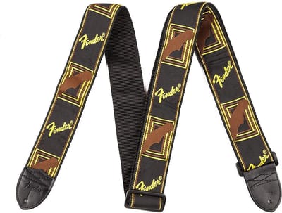 Gitaarband Fender Monogram Geel/Bruin