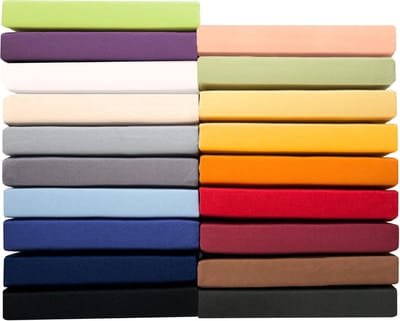 Famanu - Jersey hoeslaken 200x220 cm, geschikt voor waterbed of boxspring, katoen/elastaan – Wit