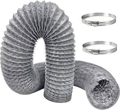 Flexibele Afvoerslang 100mm x 3m - Aluminium Ventilatieslang voor Airco en Afzuiging