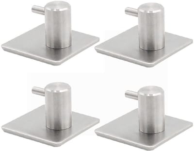 Dailygoods- Haakjes Zelfklevend - Roestvrij Staal - Heavy Duty - 4 Stuks - Multifunctioneel - Maximaal 5KG Belastbaar - Wandhaak