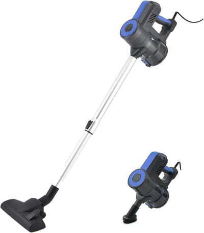 StayPowered 2-in-1 Bedrade Stofzuiger - Krachtige Zuigkracht - Cycloon HEPA-Filtersysteem - Lichtgewicht Aluminium Design - 5 m Kabellengte - Eenvoudige Bediening - Wasbaar Filter - Zwart - Levering Sneller dan Aangegeven!