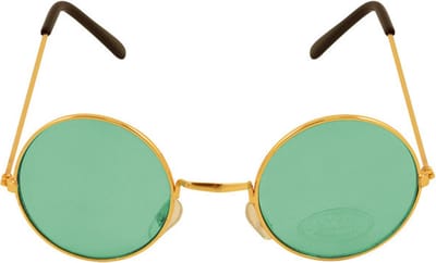 Henbrandt Verkleedbril - ronde glazen - groen - flower power - hippie - sixties