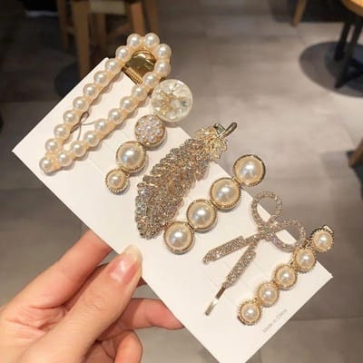 Épingles à cheveux pour femmes, ensemble de pinces à cheveux latérales, couvre-chef design avec perles, épingle à cheveux pour frange, accessoire de tête, accessoires pour cheveux, pince bec-de-canard