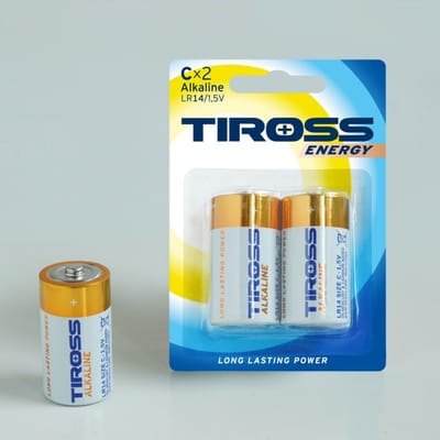 Tiross - Alkalische Batterijen - LR14 - 1.5V - Blisterverpakking