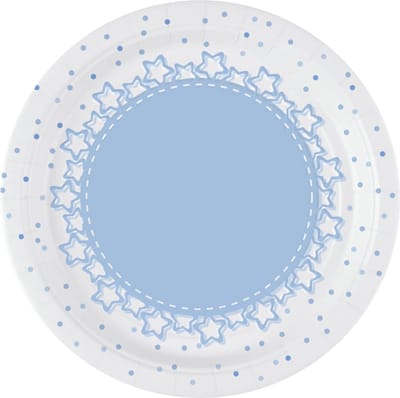 BIGIEMME SRL - 8 kleine blauwe sterren bordjes 18 cm