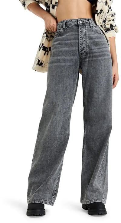Roxy Milla Wide Leg Regular Fit Spijkerbroek Grijs 31 Vrouw