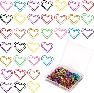 100 stuks Hartvormige Paperclips, Schattige Metalen Decoratieve Clips voor Kantoor, School en Creatieve Projecten - Multicolor Hartjes voor Scrapbooking en Bruiloften
