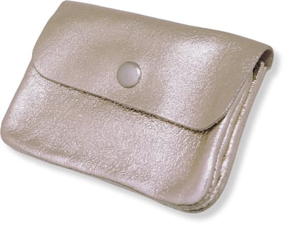 Bijoutheek Portemonnee Leer Italiaans Metallic Goud
