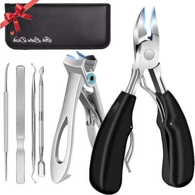 Dailygoods - Cadeaus voor papa, professionele voetnageltangset, super scherpe nageltang voor dikke en ingegroeide harde teennagels, roestvrij staal, pedicureset, nagelknipper nagelknipper kerstcadeaus