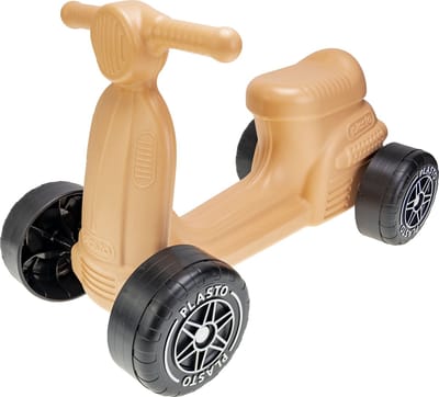 Plasto Scooter Perzikkleur - Baby Walker - Stille Wielen - Loopauto - Zithoogte 22 cm - Special Edition Zachte Neutrale Kleuren - Gemaakt in Finland - Vanaf 1 Jaar