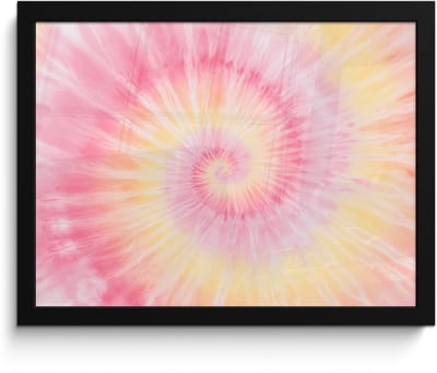 Poster in lijst - Fotolijst 40x30 cm - Posters - Patroon - Tie Dye - Pasteltinten - Roze - Posterlijst zwart - Decoratie - Wanddecoratie woonkamer - Muurdecoratie slaapkamer