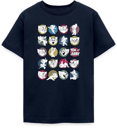 Tom And Jerry Iconische Uitdrukkingen Met Logo T-Shirt Tiener