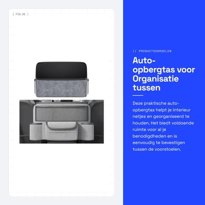 Dailygoods- Auto-opbergtas met hoogwaardig leer - Auto-organizer tussen voorstoelen - Auto-nettas - Universeel interieur - Decoratieve accessoires - Afmetingen 38 x 14 x 24,5 cm