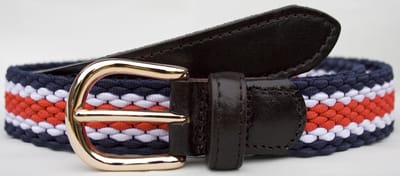 Elastische Gevlochten Riem - Damesriem - Kinderriem - Leder met Gevlochten Elastiek - Rood 100cm