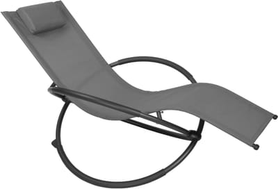 RosaBloom Ligstoel - Relaxstoel - Loungestoel - Schommelstoel - Opvouwbaar - Comfortabel - Vrijstaand - Metaal/Textiel - Grijs