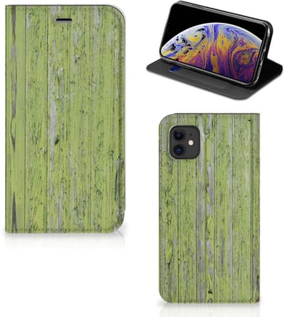 Apple iPhone 11 Book Wallet Case Green Wood