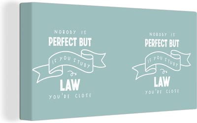 Canvas Schilderij Quotes - Studeren - Rechten - 40x20 cm - Wanddecoratie