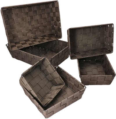 6-delige set decoratieve & opbergmand Alvaro bruin - 1 x 23005 + 2x 23013 + 2 x 23023 + 1 x 23033