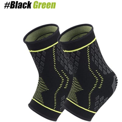 1 Paar Enkelbrace Compressie Ondersteuning Voor Verstuiking Verrekking Achillespeesontsteking Plantaire Fasciitis Herstelmouw M black