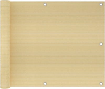 vidaXL - Balkonscherm - 75x300 - cm - HDPE - beige