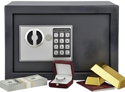 Lomera Elektronische Kluis - Kluis met Cijferslot - Geldkluis - Noodsleutels - Muurbevestiging - Grondbevestiging - Staal Kluis - Donkergrijs - Instelbare Code - Veilig Opbergen - Kluisje met Slot - Compacte Kluis