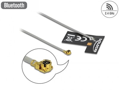 Delock WLAN 802.11 b/g/n Antenna I-PEX Inc., MHF® I plug 2 dBi 1.13 10 cm FPC internal self-adhesive